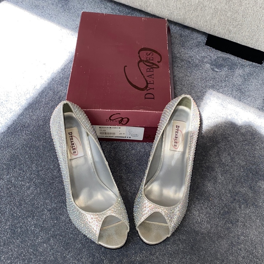 Dyeables Silver Sparkle Heels